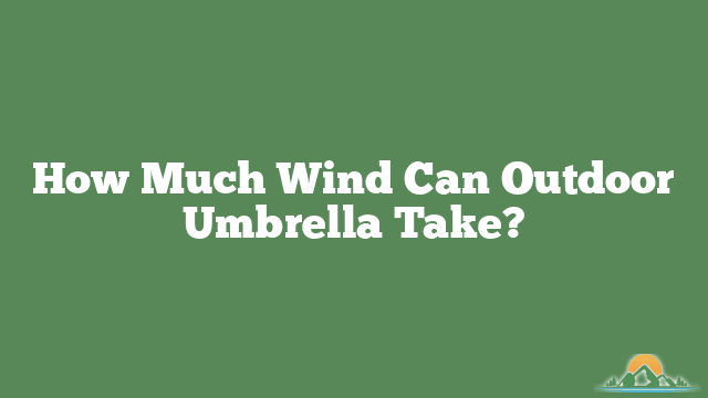 How Much Wind Can Outdoor Umbrella Take?