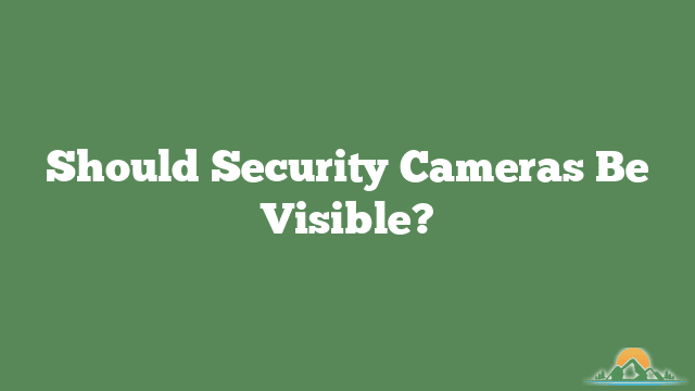 Should Security Cameras Be Visible?